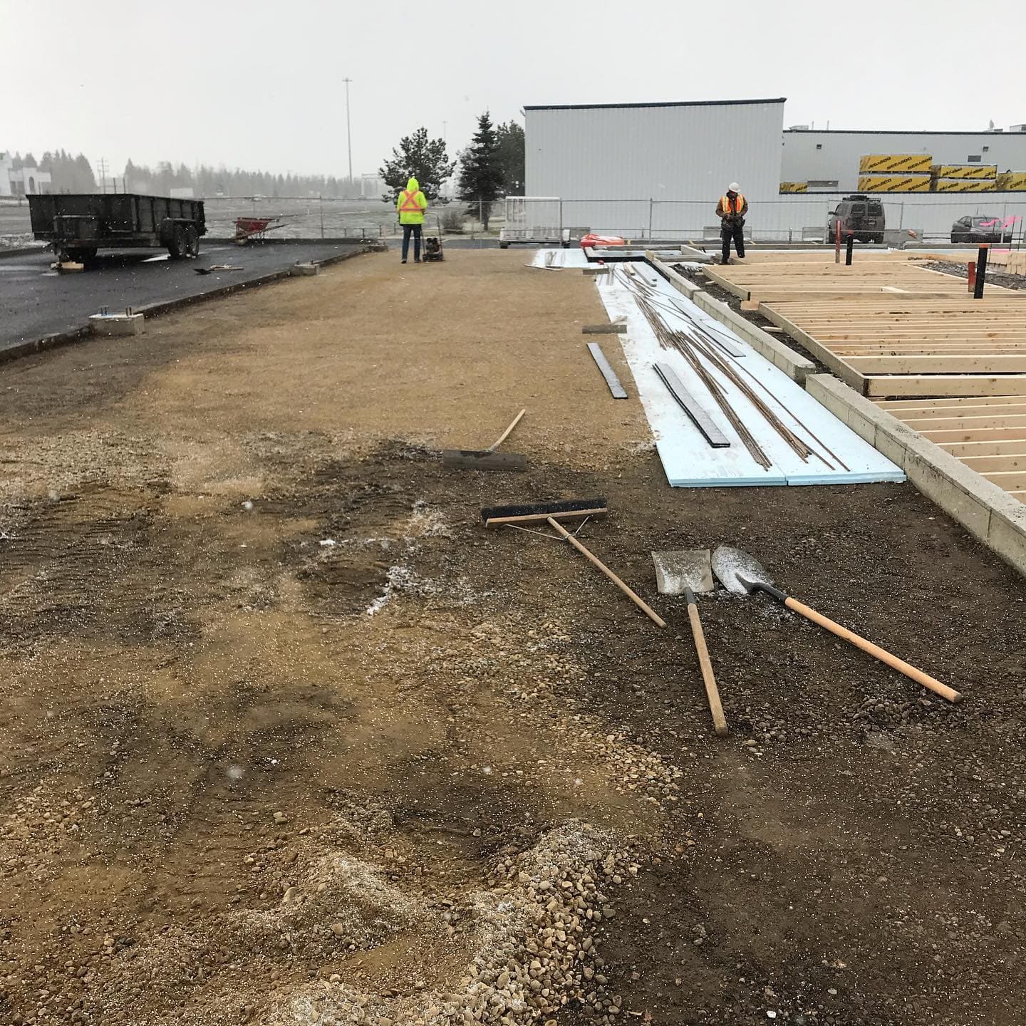 Completed machine-finished concrete floor