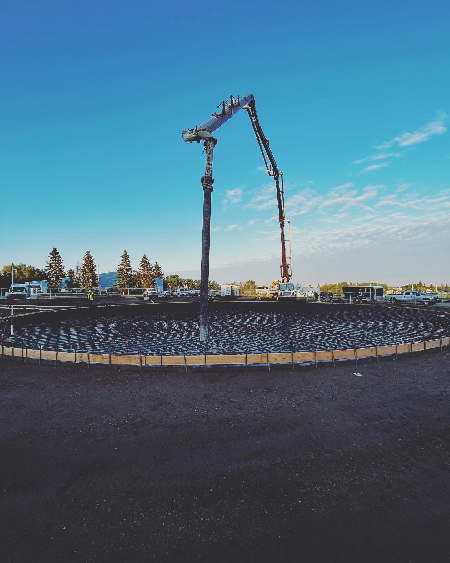 Concrete formwork during an earlier project phase